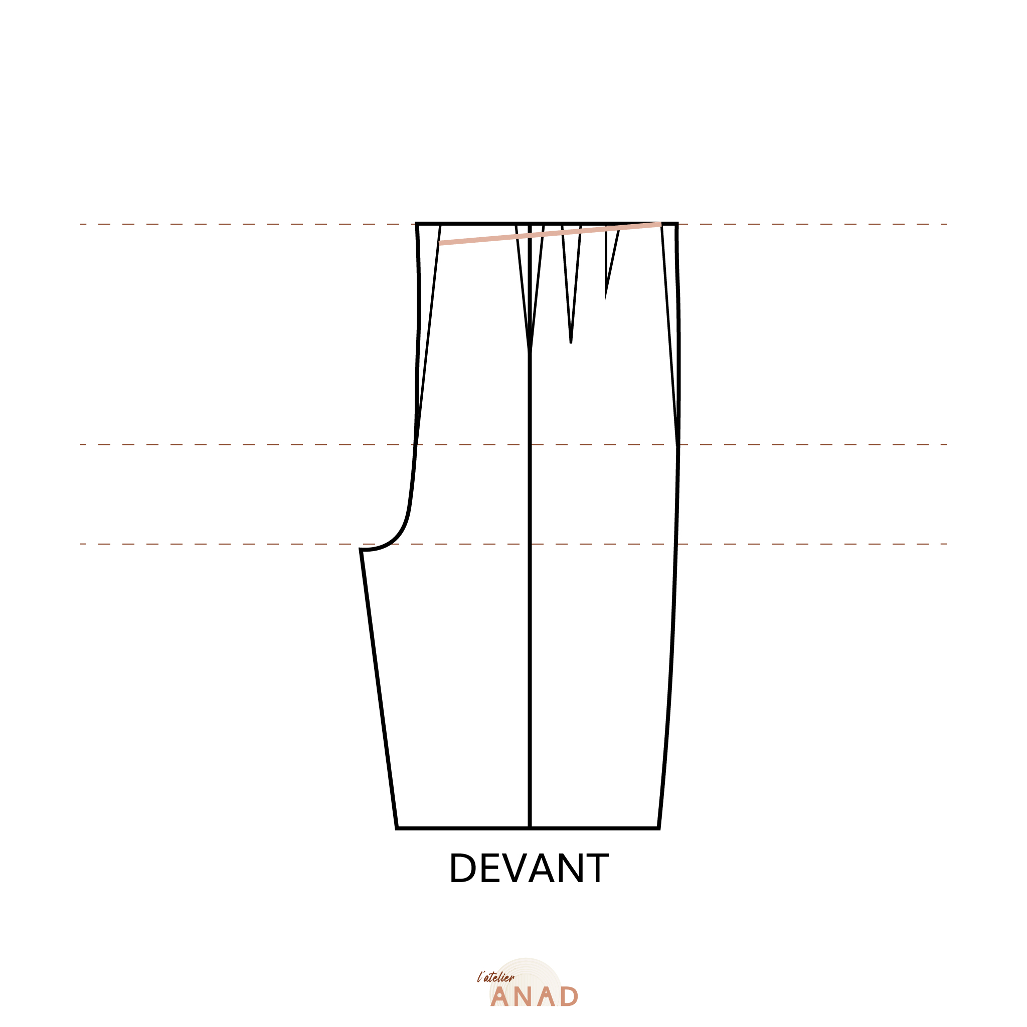 Art 04-2 - Abaissement taille devant pantalon de base